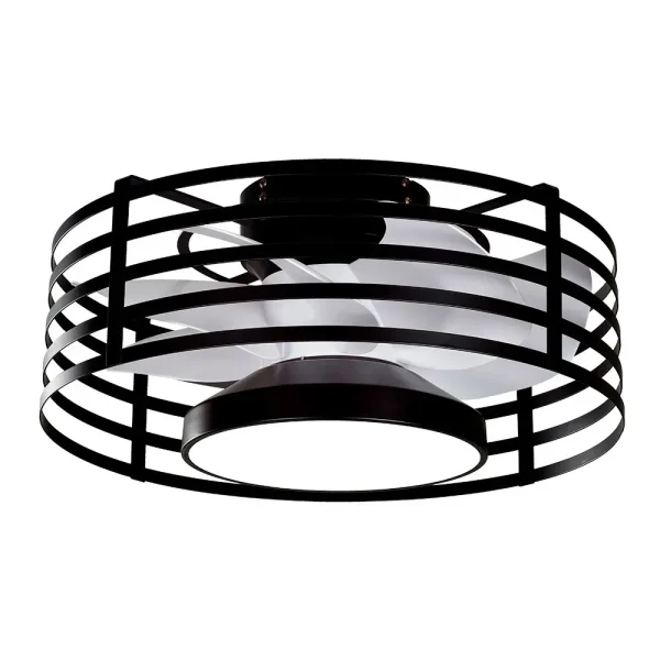 Ventilador de techo Abrila Xaloc negro luz LED 57,8 cm