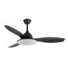 Ventilador de techo Abrila Yael negro luz LED 122 cm