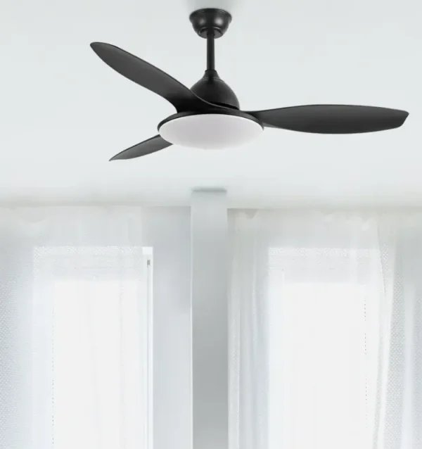 Ventilador de techo Abrila Yael negro luz LED 122 cm