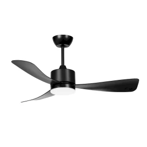 Ventilador de techo Abrila Yeste negro luz LED 106 cm