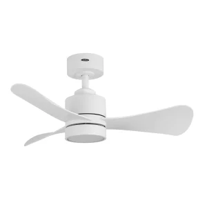 Ventilador de techo Abrila Zepelin blanco luz LED 91 cm