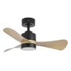 Ventilador de techo Abrila Zepelin negro madera luz LED 91 cm