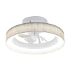 Ventilador de techo Alemar Arco blanco lino tostado luz LED 50 cm