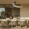 Ventilador de techo Alemar Garden negro madera clara sin luz 132 cm