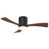 Ventilador de techo Alemar Kent negro madera oscura luz LED 107 cm