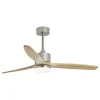 Ventilador de techo Alemar Madeira níquel madera clara luz LED 132 cm
