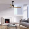 Ventilador de techo Alemar Madeira negro madera clara luz LED 132 cm