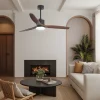 Ventilador de techo Alemar Madeira negro madera oscura luz LED 132 cm