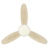 Ventilador de techo Alemar Mahon blanco madera clara luz LED 107 cm