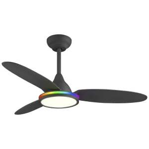 Ventilador de techo Alemar Mahon negro luz LED 107 cm