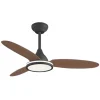 Ventilador de techo Alemar Mahon negro nogal claro luz LED 107 cm