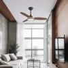 Ventilador de techo Alemar Mahon negro nogal claro luz LED 107 cm