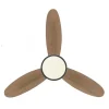 Ventilador de techo Alemar Mahon negro nogal claro luz LED 107 cm