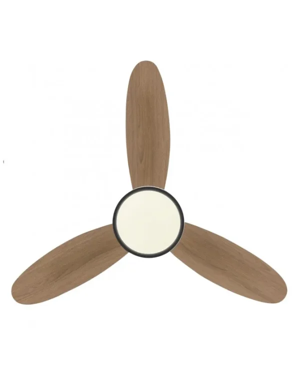 Ventilador de techo Alemar Mahon negro nogal claro luz LED 107 cm