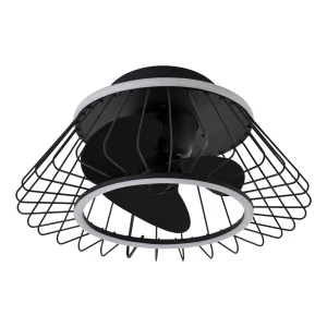Ventilador de techo Alemar Malabo negro luz LED 50 cm