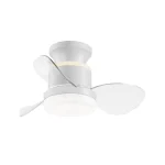 Ventilador de techo Alemar Salento blanco transparente luz LED 50 cm