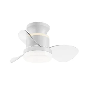Ventilador de techo Alemar Salento blanco transparente luz LED 50 cm