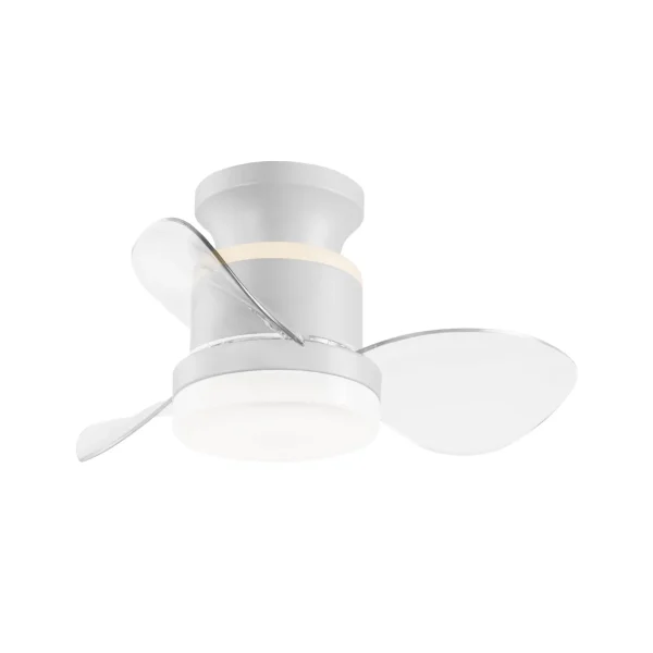 Ventilador de techo Alemar Salento blanco transparente luz LED 50 cm
