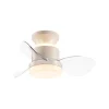 Ventilador de techo Alemar Salento arena transparente luz LED 50 cm