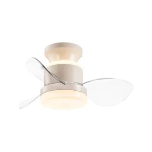 Ventilador de techo Alemar Salento arena transparente luz LED 50 cm