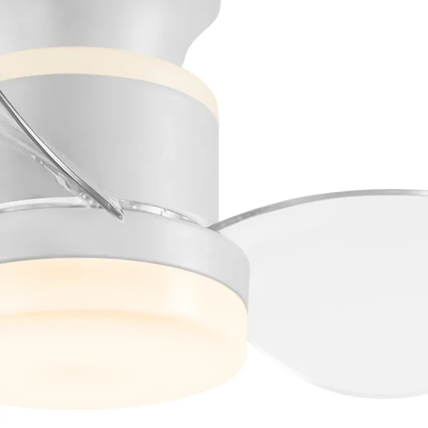 Ventilador de techo Alemar Salento blanco transparente luz LED 50 cm