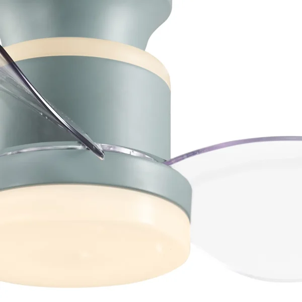 Ventilador de techo Alemar Salento verde transparente luz LED 50 cm