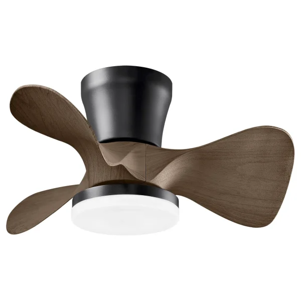 Ventilador de techo Alemar Siux negro madera oscura luz LED 56 cm