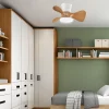 Ventilador de techo Alemar Siux blanco madera clara luz LED 56 cm