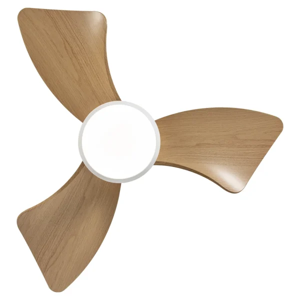 Ventilador de techo Alemar Tauro blanco madera clara luz LED 76 cm