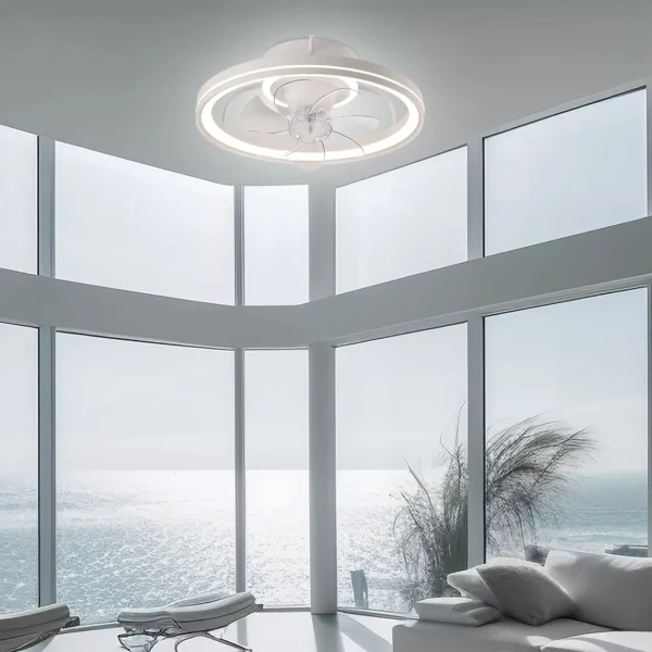 Ventilador de techo Alemar Tom blanco luz LED 48 cm