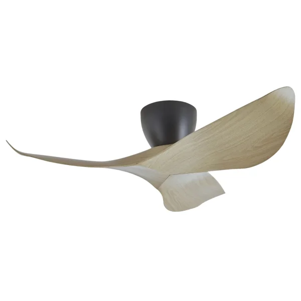 Ventilador de techo Alemar Venice negro madera clara sin luz 97 cm