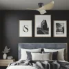 Ventilador de techo Alemar Venice negro madera clara sin luz 97 cm
