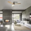Ventilador de techo Forlight Stem domótico níquel pino LED 137 cm