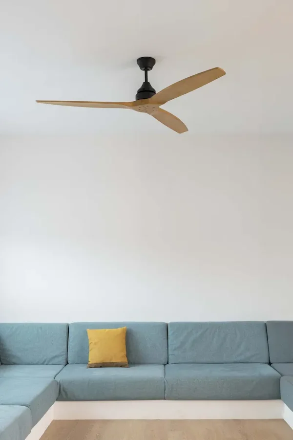Ventilador de techo Faro Alo L Negro Pino Sin Luz 152 cm