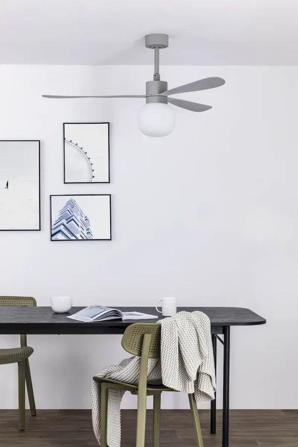 Ventilador de techo Faro Amelia Ball L Gris Gris Luz LED 132 cm
