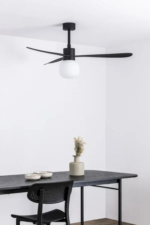 Ventilador de techo Faro Amelia Ball L Negro Negro Luz LED 132 cm