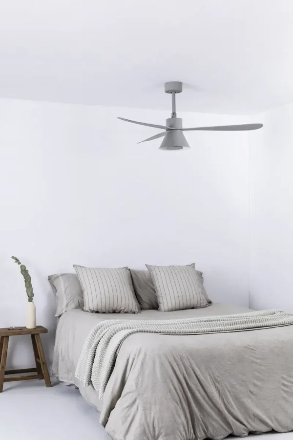 Ventilador de techo Faro Amelia Cone L Gris Gris Luz LED 132 cm