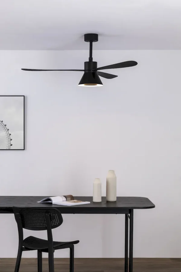 Ventilador de techo Faro Amelia Cone L Negro Negro Luz LED 132 cm