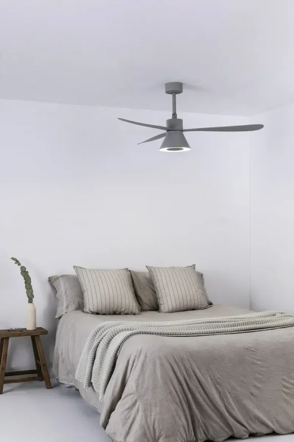 Ventilador de techo Faro Amelia Cone L Gris Gris Luz LED 132 cm
