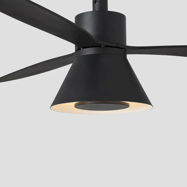 Ventilador de techo Faro Amelia Cone L Negro Negro Luz LED 132 cm