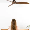 Ventilador de techo Faro Copper M Negro Nogal Sin Luz 128 cm