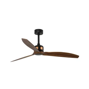 Ventilador de techo Faro Copper M Negro Nogal Sin Luz 128 cm