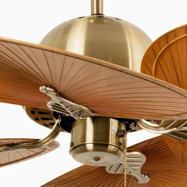 Ventilador de techo Faro Cuba L Oro envejecido Marron Sin Luz 132 cm
