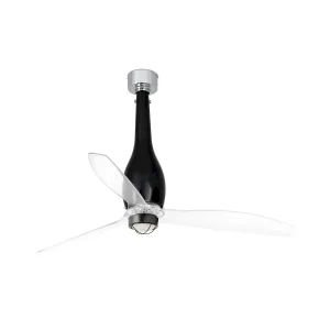 Ventilador Faro Eterfan M Negro brillo Transparente Sin Luz 128 cm
