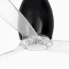 Ventilador Faro Eterfan M Negro brillo Transparente Sin Luz 128 cm