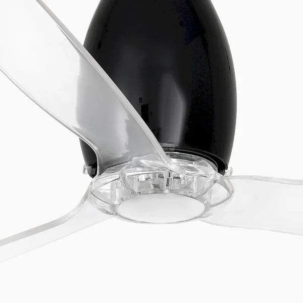 Ventilador Faro Eterfan M Negro brillo Transparente Sin Luz 128 cm