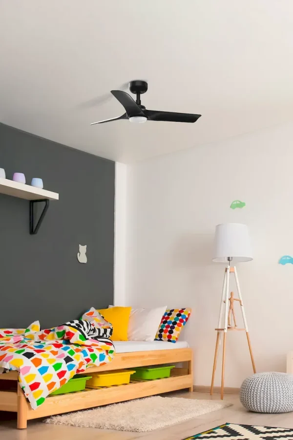 Ventilador de techo Faro Hey S Negro Negro Luz LED 90 cm