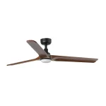 Ventilador de techo Faro Heywood L Negro Nogal Luz LED 132 cm