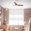 Ventilador de techo Faro Heywood S Blanco Pino Luz LED 90 cm