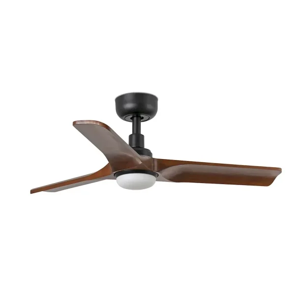 Ventilador de techo Faro Heywood S Negro Nogal Luz LED 90 cm